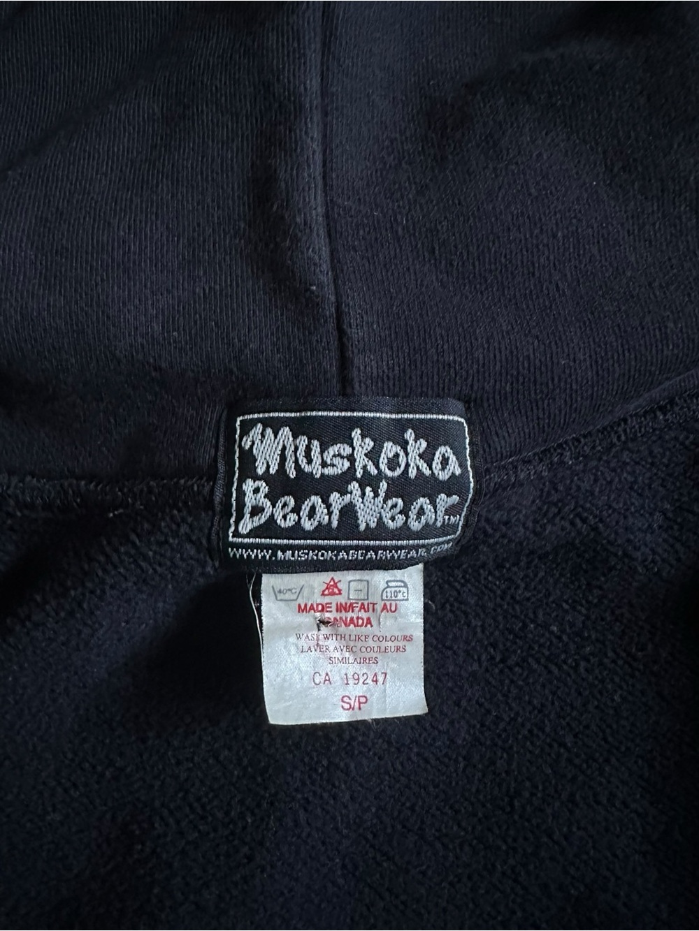 Vintage Navy Canadian Muskoka Bearwear Heavyweight Hoodie size S - Picture 6 of 13